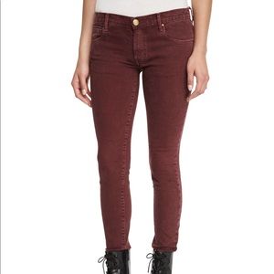 NEW The Great Skinny Denim Jeans Faded Dark Wine